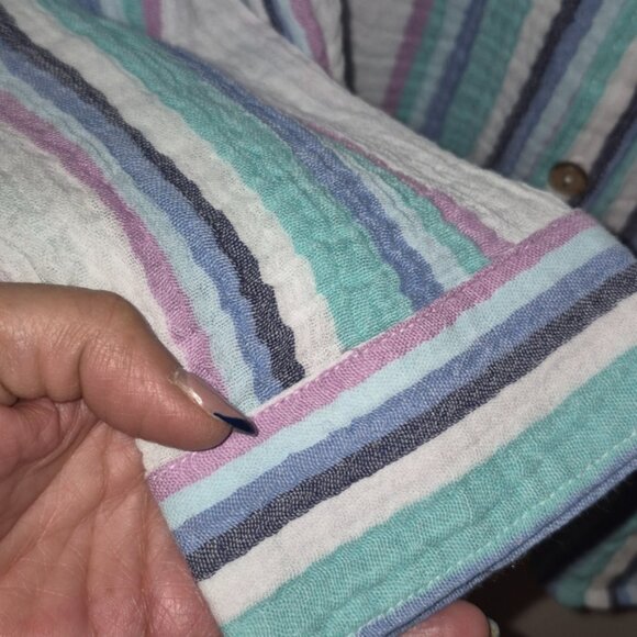 NWT Escape by Habitat Cotton Crinkle button Shirt Sz.M - Picture 3 of 9